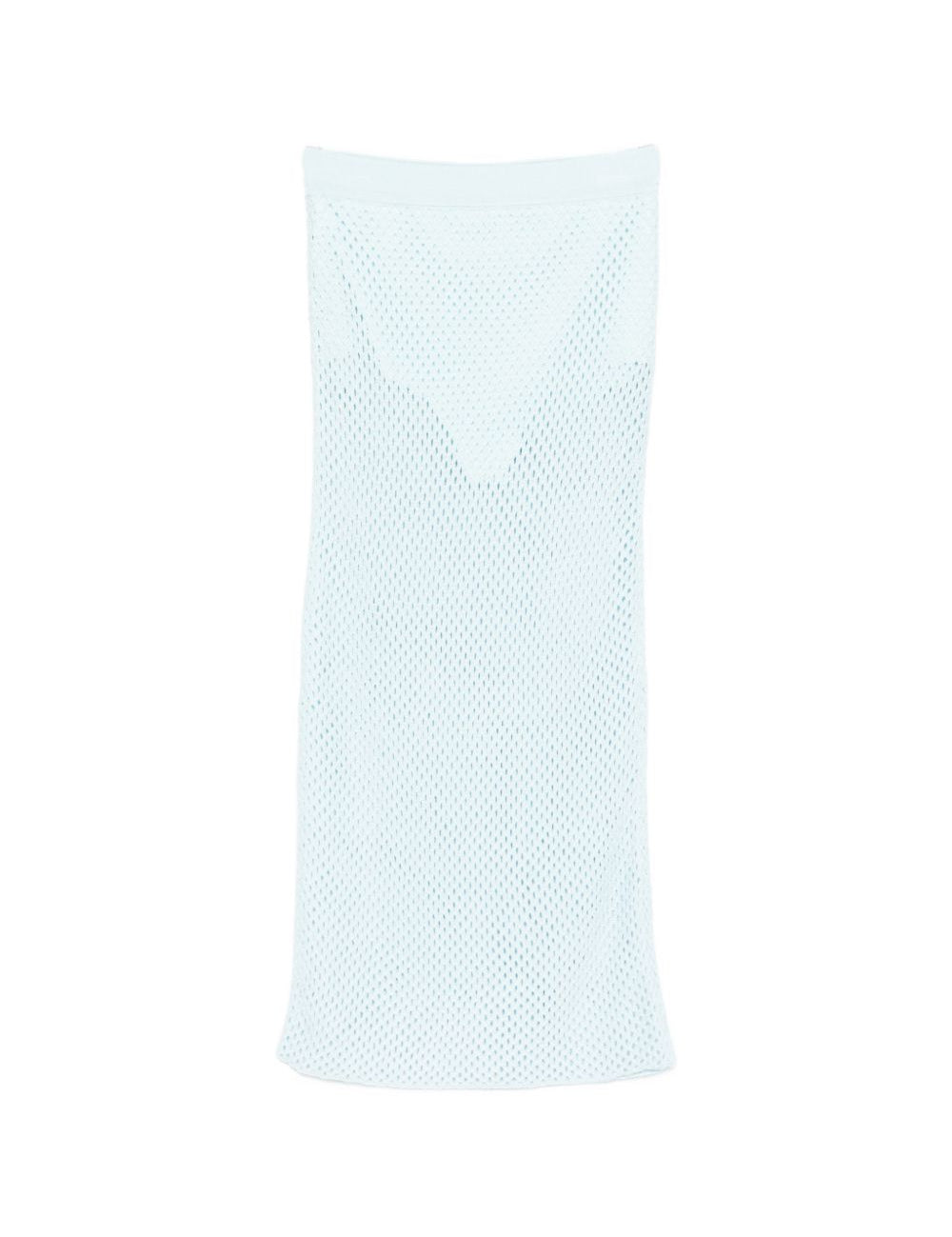 Gonna midi con doppio orlo arricciato in azzurro Simkhai - donna 