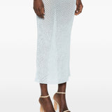 Gonna midi con doppio orlo arricciato in azzurro Simkhai - donna 