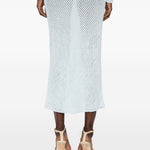 Gonna midi con doppio orlo arricciato in azzurro Simkhai - donna 