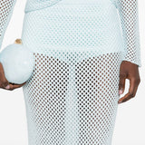 Gonna midi con doppio orlo arricciato in azzurro Simkhai - donna 