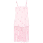 Abito Juliana con ricami floreali in rosa 