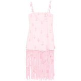 Abito Juliana con ricami floreali in rosa 