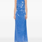 Abito drappeggiato reannon con paillettes in blu Simkhai - donna 