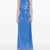 Abito drappeggiato reannon con paillettes in blu Simkhai - donna 