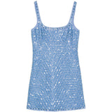 Mini abito con perline ziva in celeste Simkhai - donna 