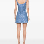 Mini abito con perline ziva in celeste Simkhai - donna 
