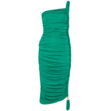 Abito midi drappeggiato Alessia in verde Simkhai - donna 