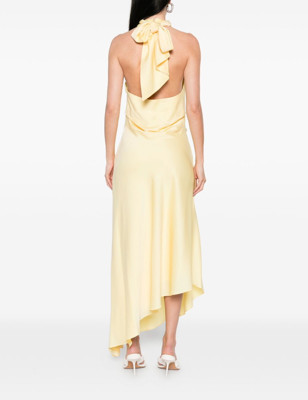 Abito midi in raso monica in giallo Simkhai - donna 