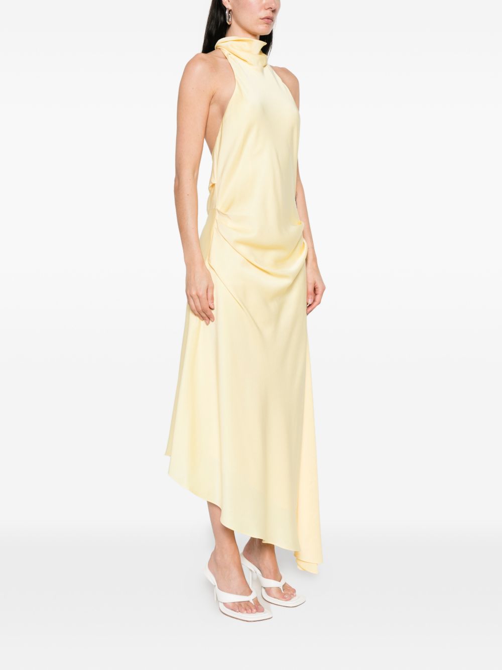 Abito midi in raso monica in giallo Simkhai - donna 