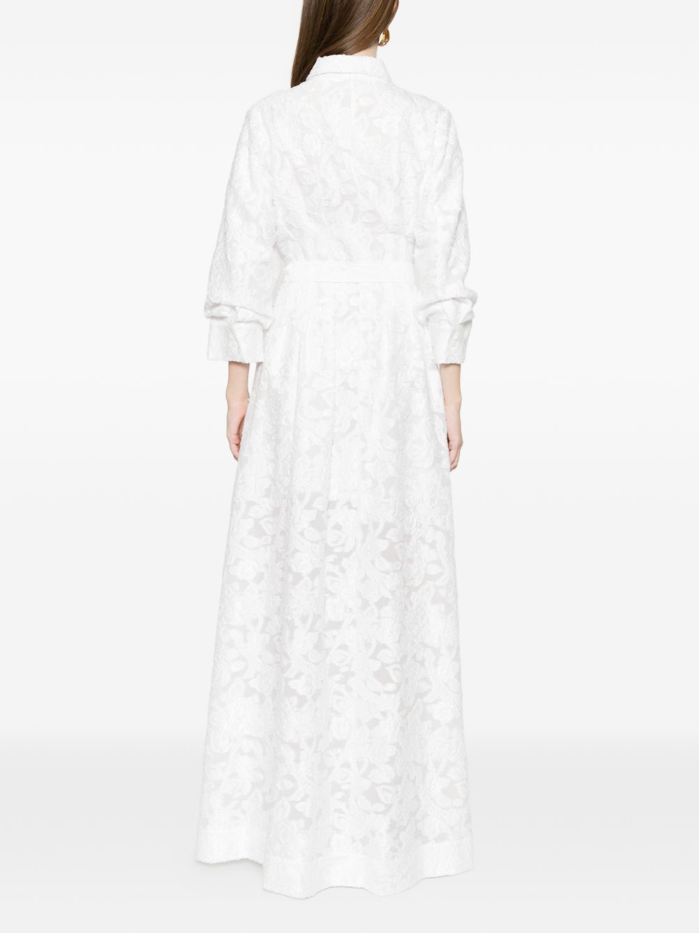 Abito lungo Courtney con cintura e decorazioni floreali in bianco Simkhai - donna 