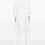 Abito lungo Courtney con cintura e decorazioni floreali in bianco Simkhai - donna 