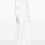 Abito lungo Courtney con cintura e decorazioni floreali in bianco Simkhai - donna 