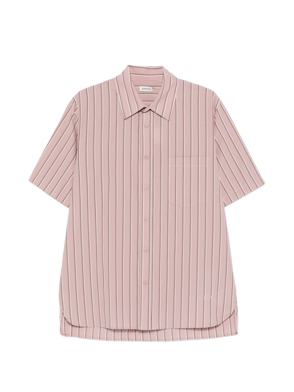 Camicia a maniche corte a righe in rosa Simkhai - uomo 