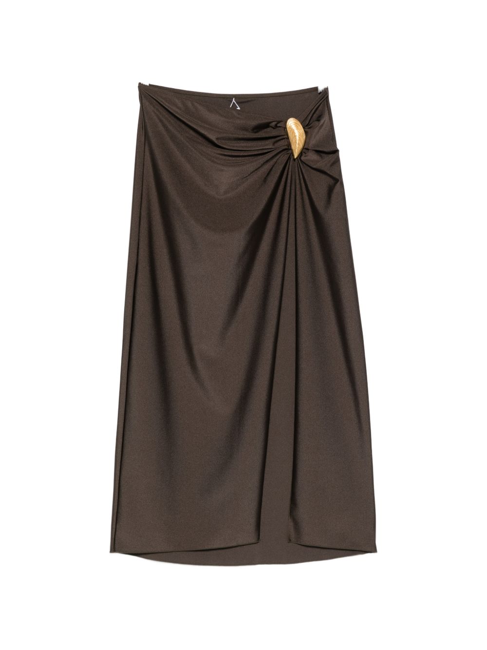 Gonna midi arricciata e decorata in marrone Simkhai - donna 