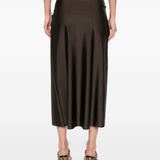 Gonna midi arricciata e decorata in marrone Simkhai - donna 