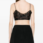 Top corto in pizzo floreale in nero Simone rocha - donna 