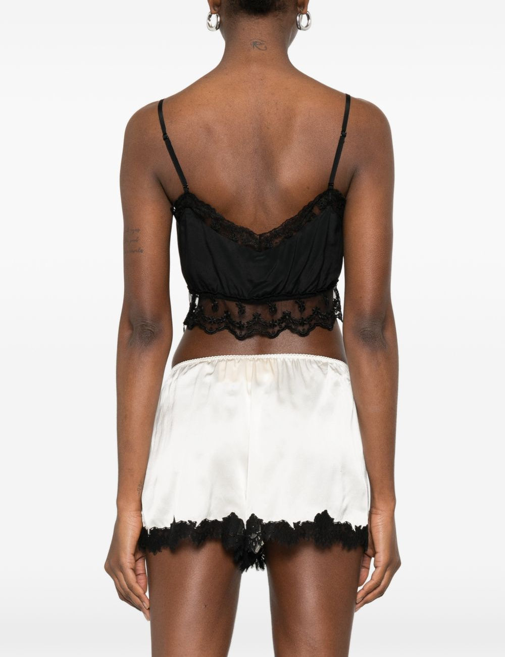 Top con rifinitura in pizzo in nero Simone rocha - donna 