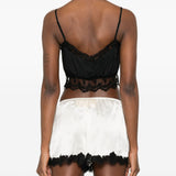 Top con rifinitura in pizzo in nero Simone rocha - donna 