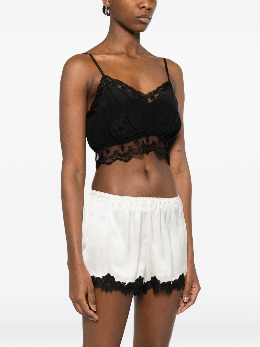 Top con rifinitura in pizzo in nero Simone rocha - donna 