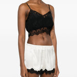Top con rifinitura in pizzo in nero Simone rocha - donna 