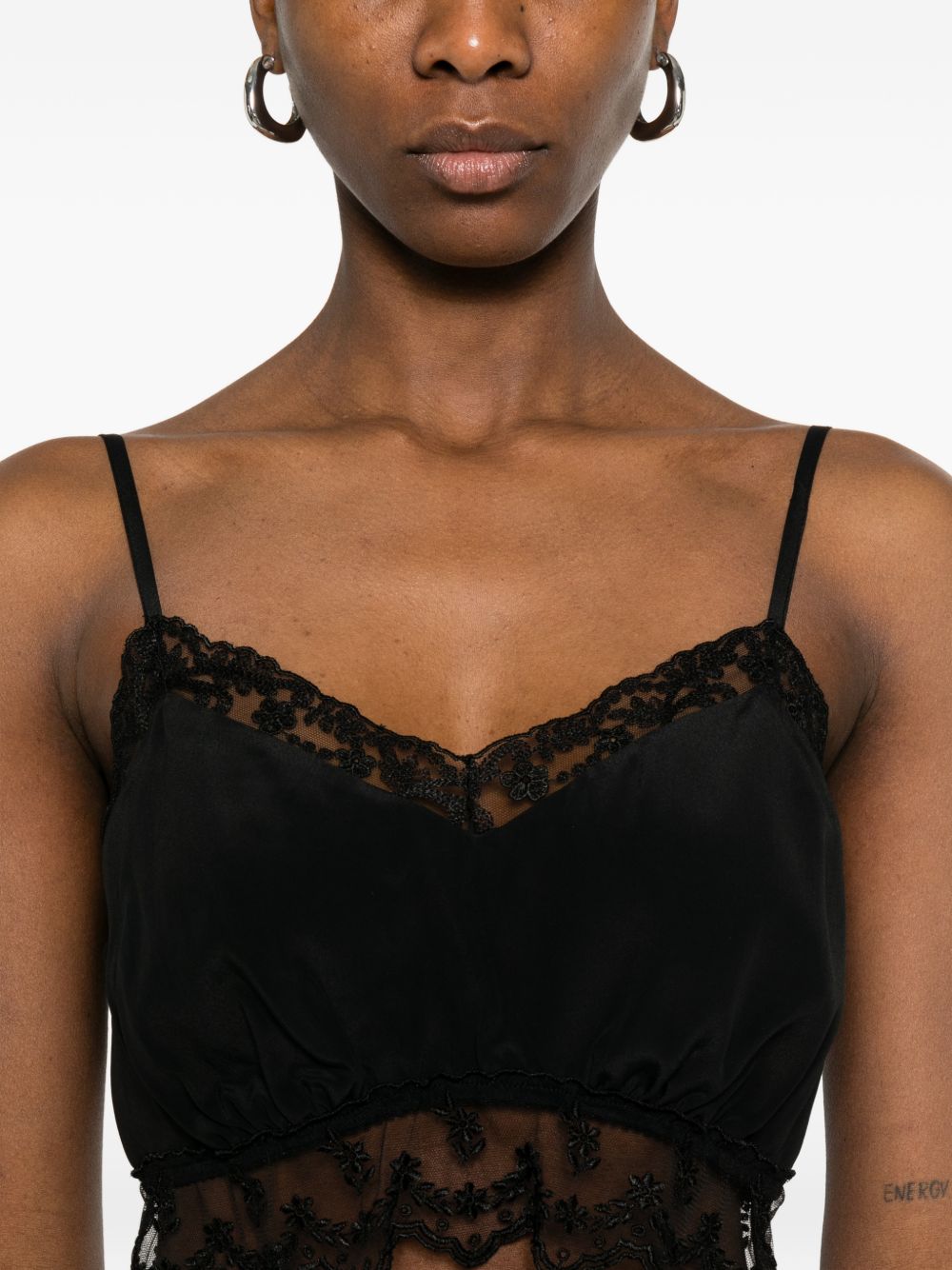 Top con rifinitura in pizzo in nero Simone rocha - donna 