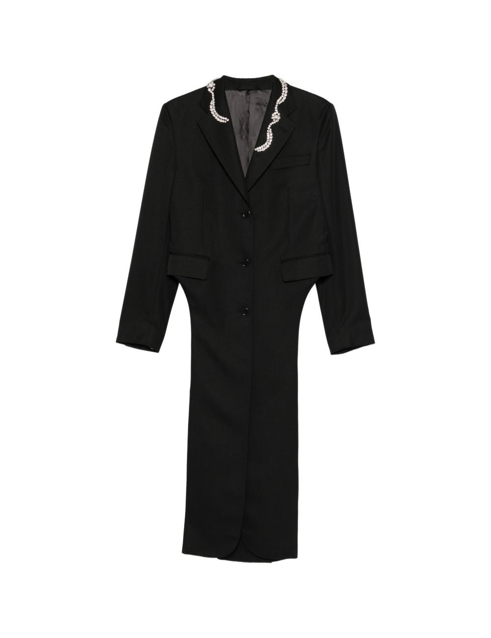 Cappotto con decorazione di perle in nero Simone Rocha - donna 