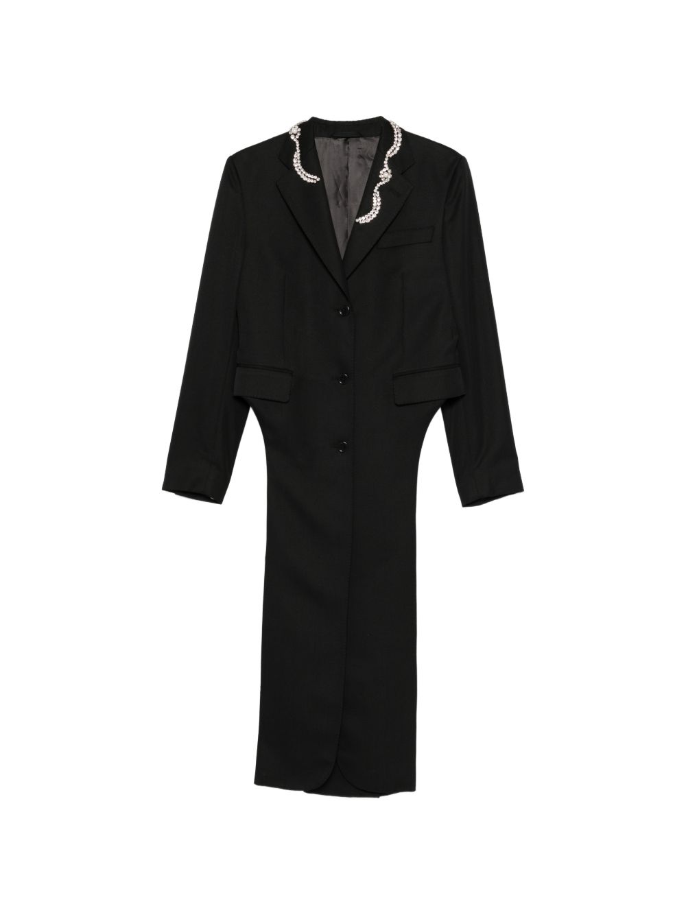Cappotto con decorazione di perle in nero Simone Rocha - donna 