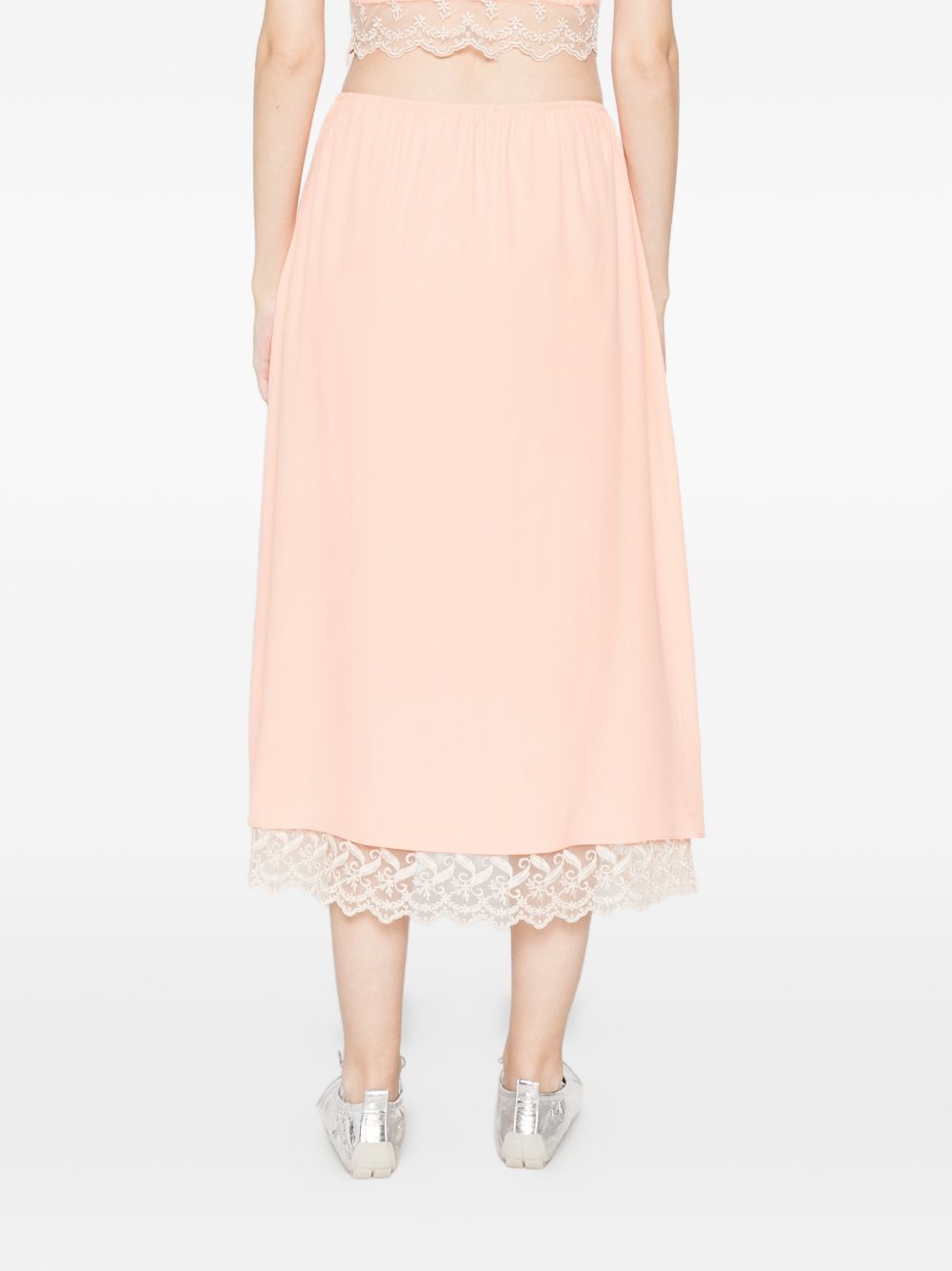 Gonna midi con orlo in pizzo rosa Simone Rocha - donna 
