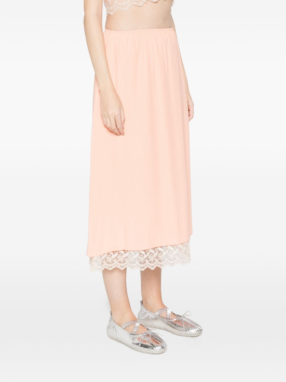 Gonna midi con orlo in pizzo rosa Simone Rocha - donna 