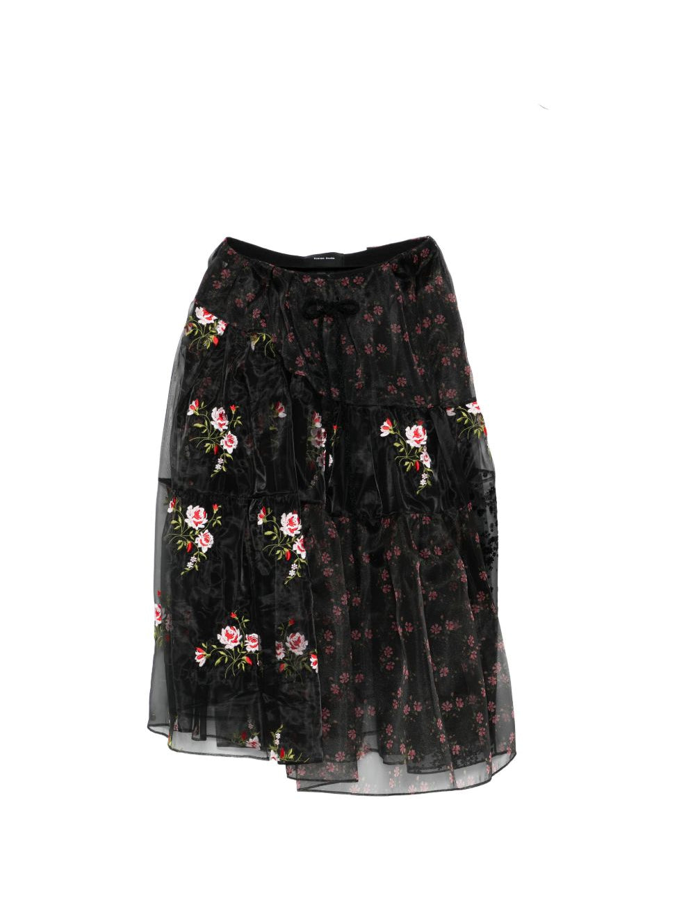 Gonna midi a fiori in nero Simone Rocha - donna 