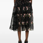 Gonna midi a fiori in nero Simone Rocha - donna 