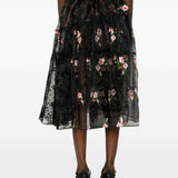 Gonna midi a fiori in nero Simone Rocha - donna 