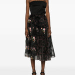 Gonna midi a fiori in nero Simone Rocha - donna 