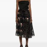 Gonna midi a fiori in nero Simone Rocha - donna 