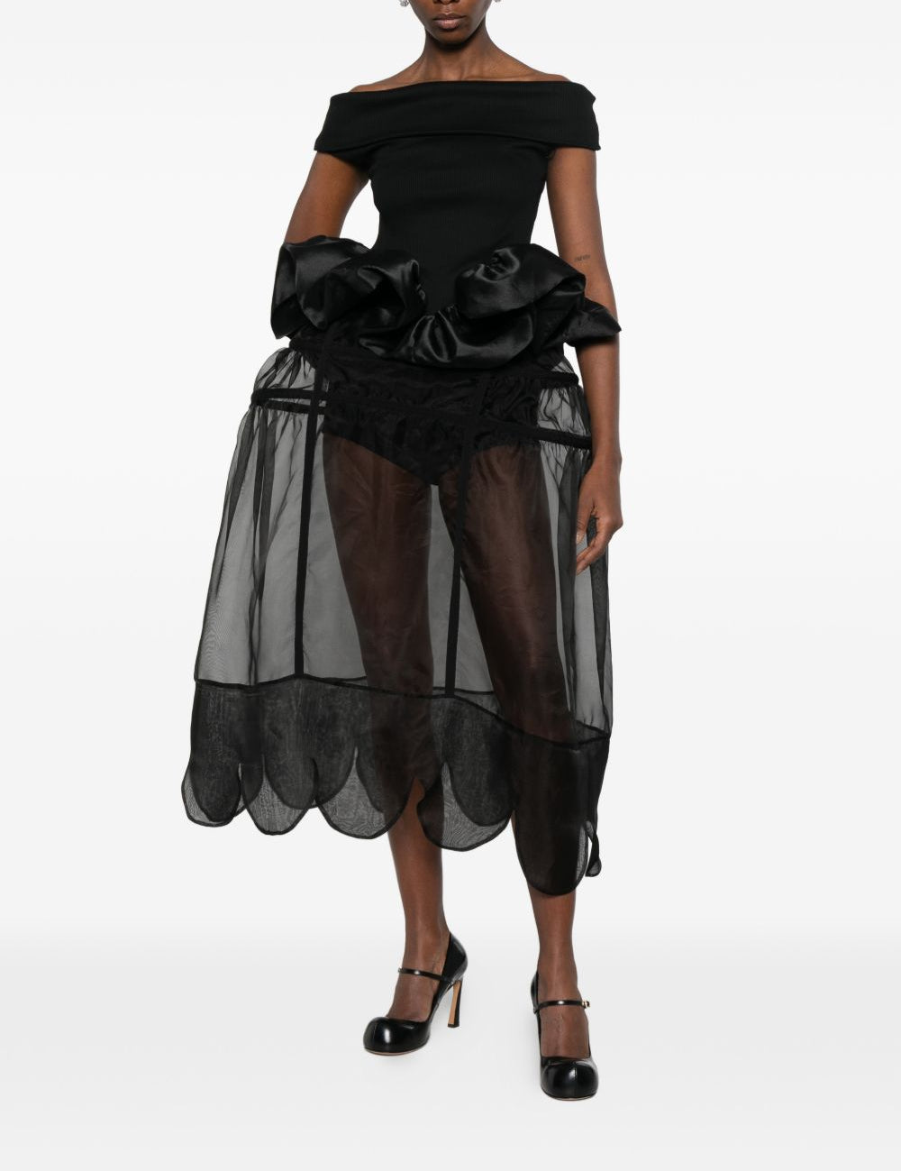 Gonna midi ampia in nero Simone Rocha - donna 