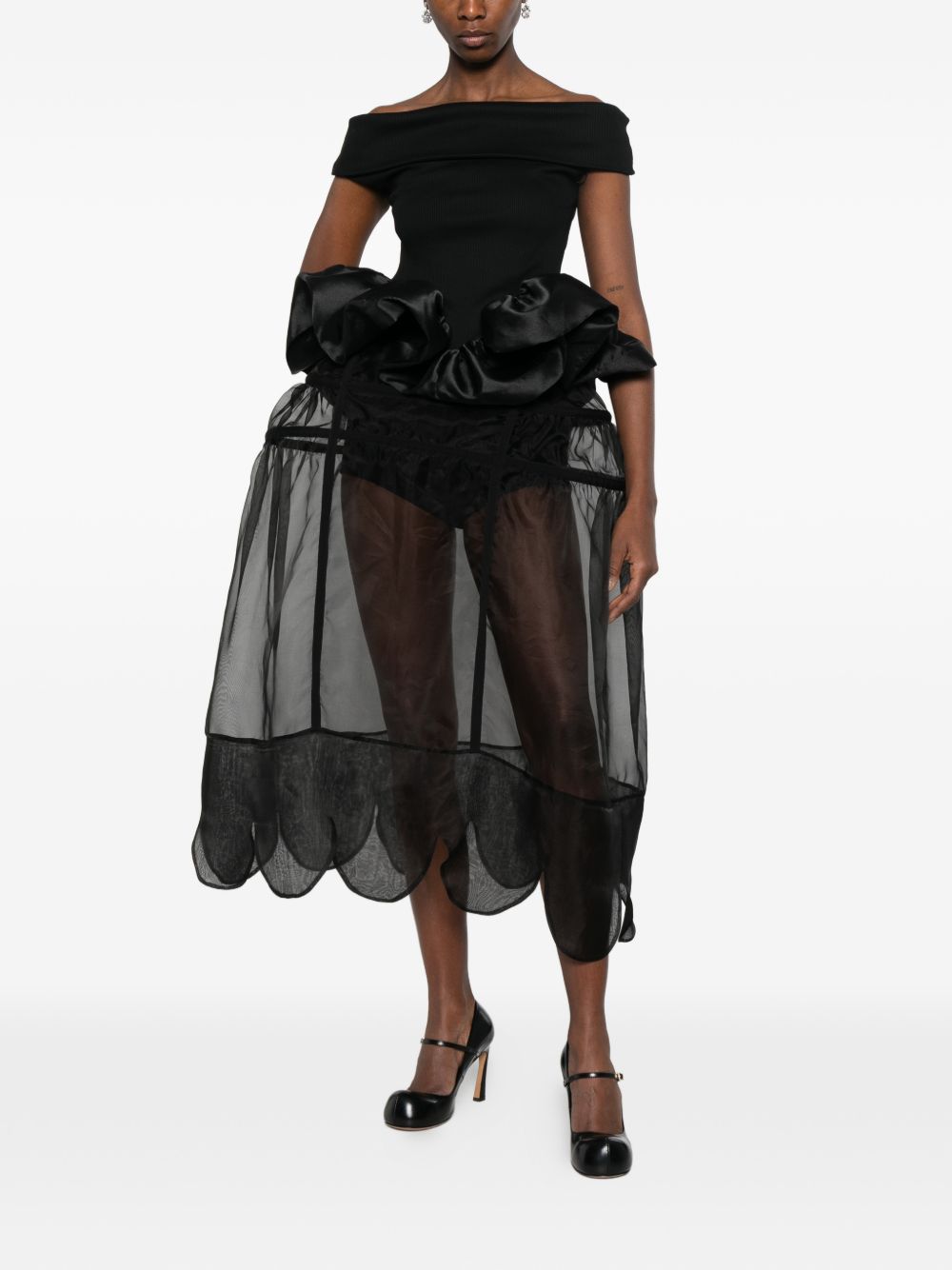 Gonna midi ampia in nero Simone Rocha - donna 