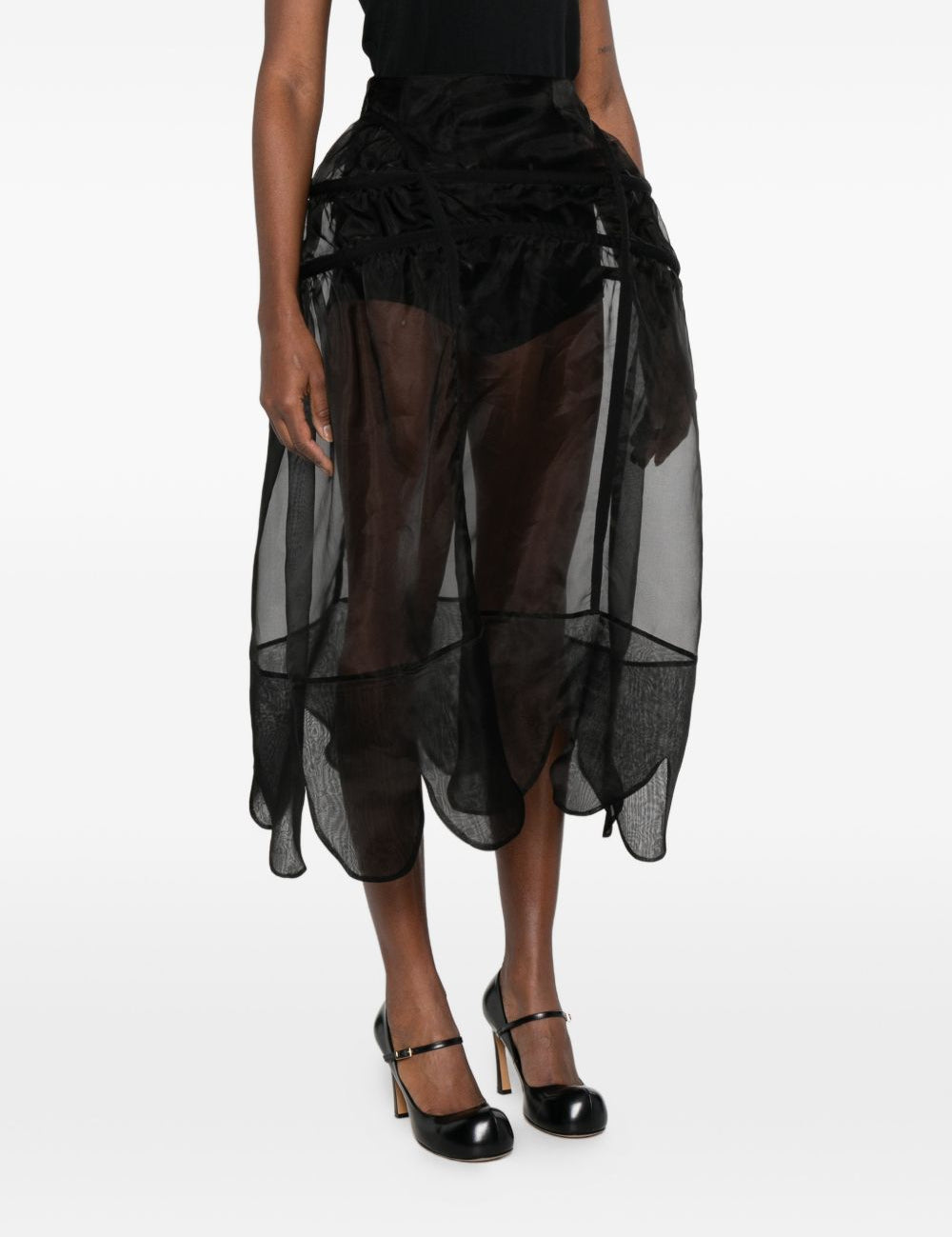 Gonna midi ampia in nero Simone Rocha - donna 