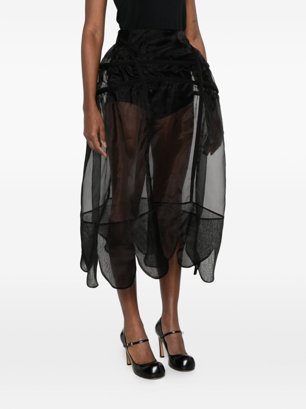 Gonna midi ampia in nero Simone Rocha - donna 