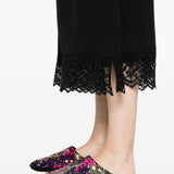 Pantaloni corti con orlo in pizzo in nero simone rocha - donna 