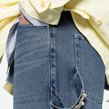 Jeans con risvolto in blu Simone rocha - uomo 