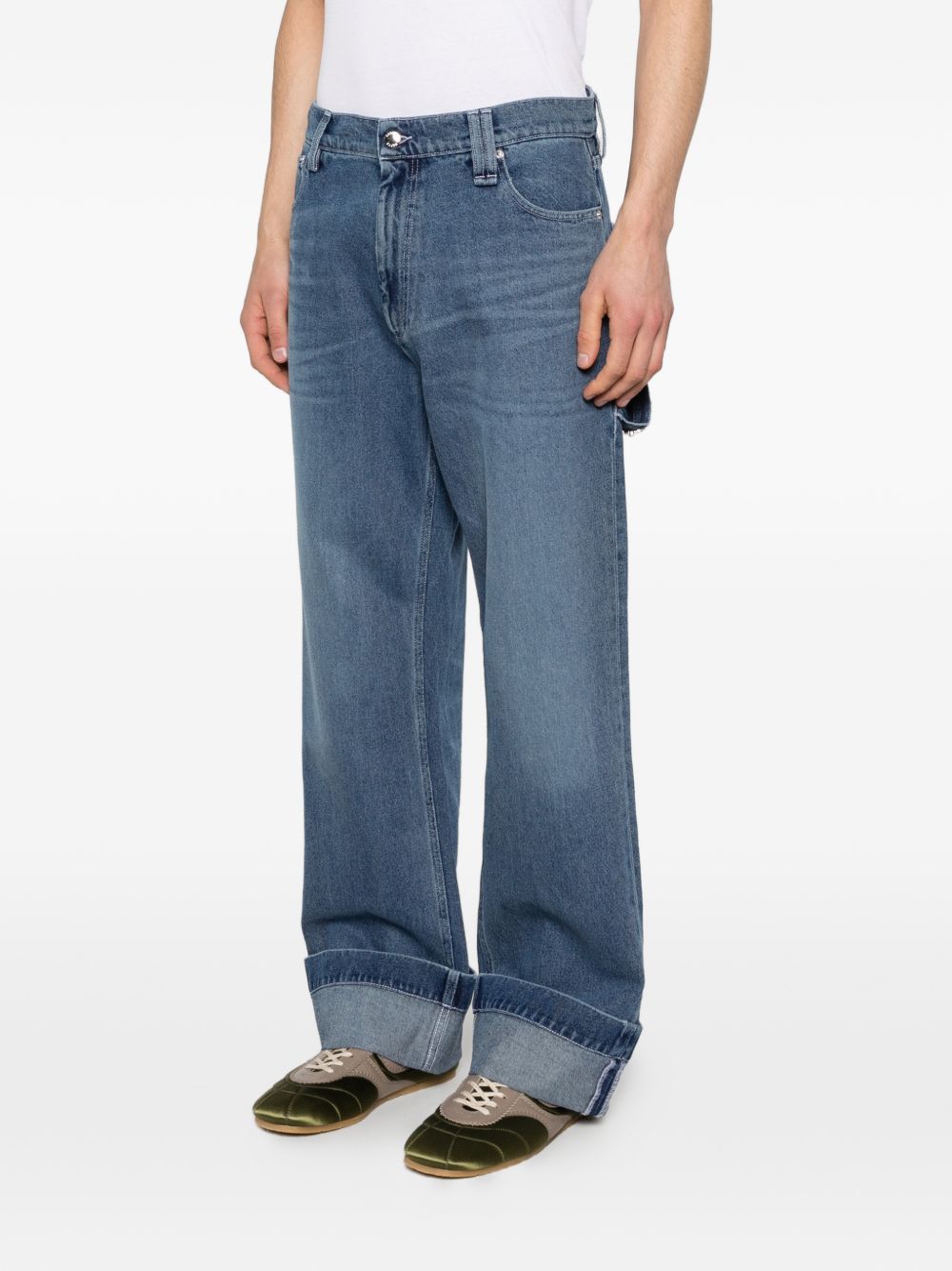Jeans con risvolto in blu Simone rocha - uomo 