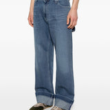 Jeans con risvolto in blu Simone rocha - uomo 