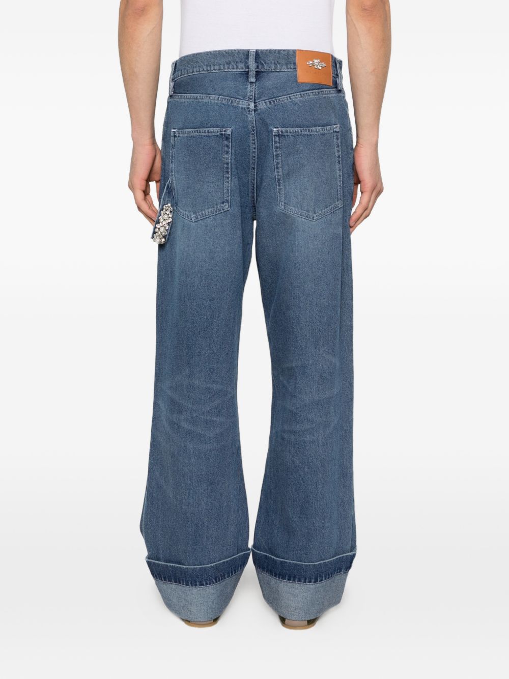 Jeans con risvolto in blu Simone rocha - uomo 