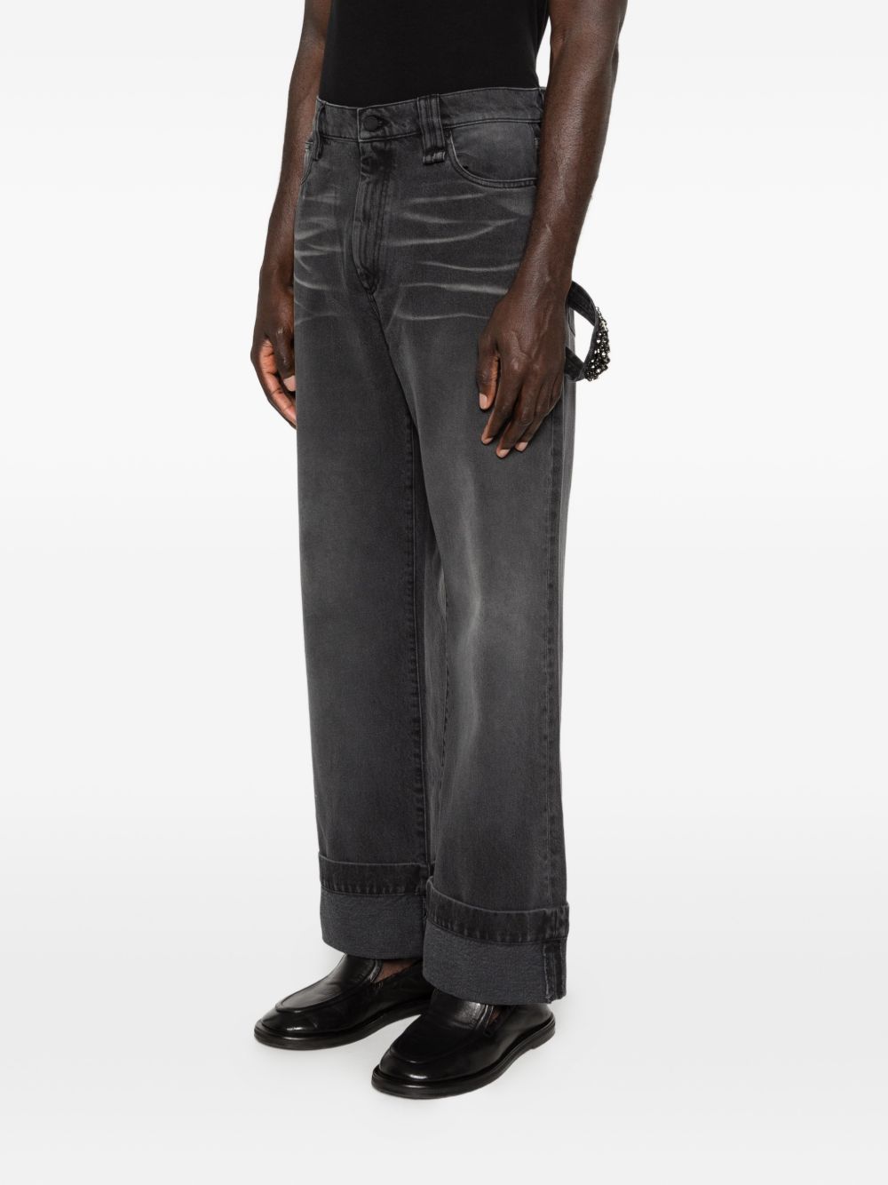 Jeans con risvolto in grigio Simone rocha - uomo 