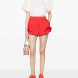 Mini shorts con volant in rosso Simone rocha - donna 
