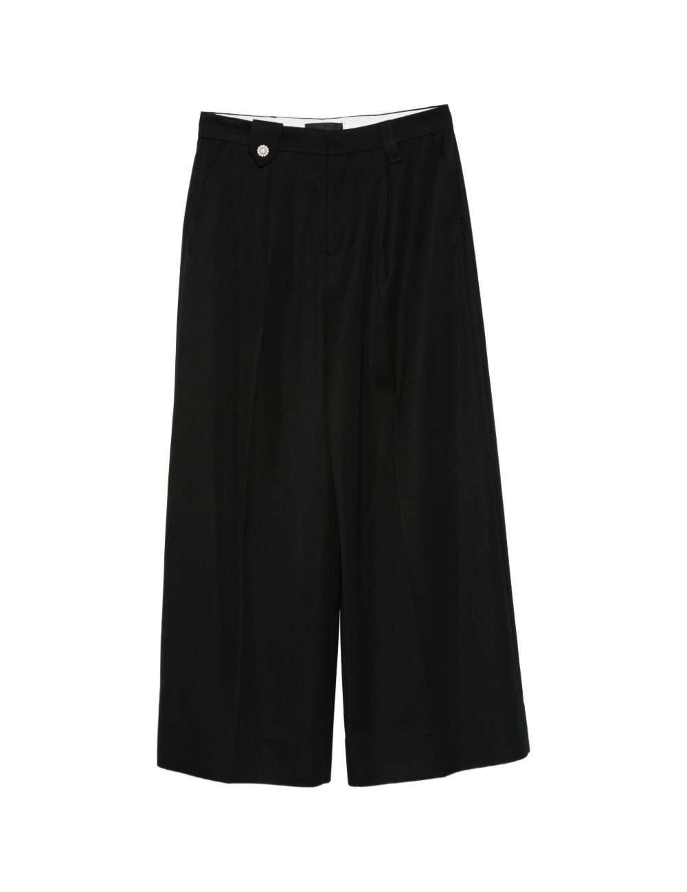 Pantaloni ampi in nero con dettaglio perla simone rocha - donna 