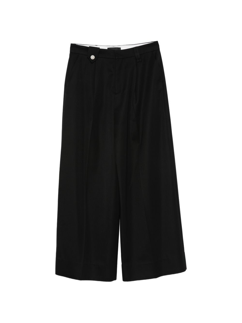 Pantaloni ampi in nero con dettaglio perla simone rocha - donna 