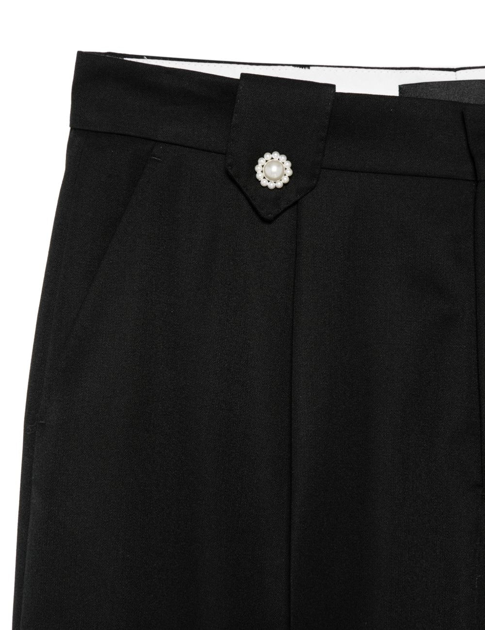Pantaloni ampi in nero con dettaglio perla simone rocha - donna 