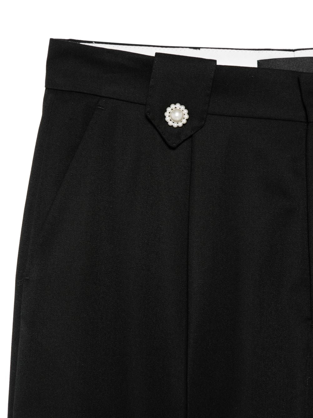 Pantaloni ampi in nero con dettaglio perla simone rocha - donna 