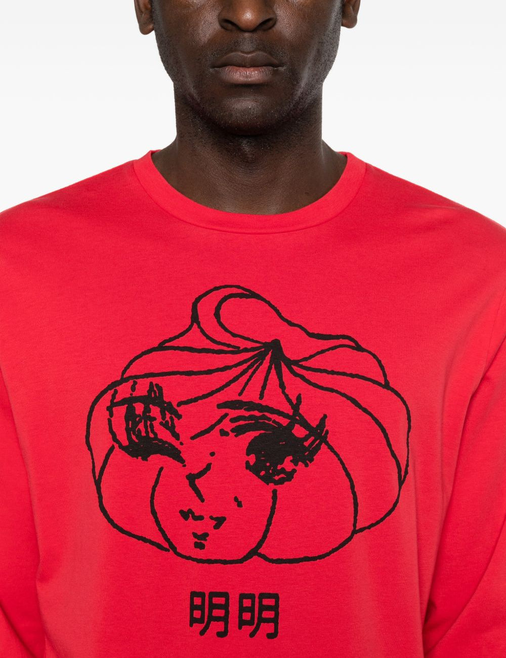 T-shirt a manica lunga stampata in rosso Simone rocha - uomo 